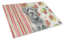 Load image into Gallery viewer, Gray Bouvier des Flandres Vegetables Glass Cutting Board