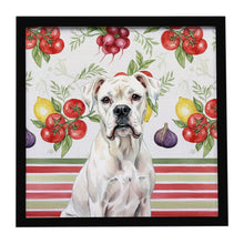Load image into Gallery viewer, White Boxer Vegetables Framed Metal Print