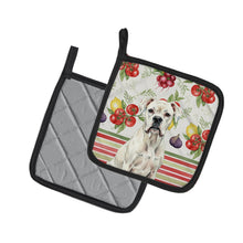 Load image into Gallery viewer, White Boxer Vegetables Pair of Pot Holders