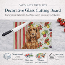 Load image into Gallery viewer, Boykin Spaniel Vegetables Glass Cutting Board
