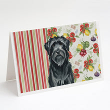 Load image into Gallery viewer, Black Briard Vegetables Greeting Cards Pack of 8