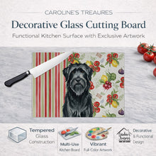 Load image into Gallery viewer, Black Briard Vegetables Glass Cutting Board