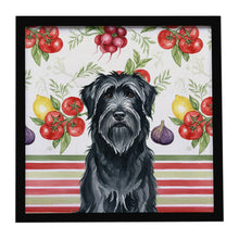 Load image into Gallery viewer, Black Briard Vegetables Framed Metal Print