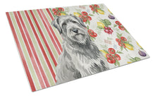 Load image into Gallery viewer, Gray Briard Vegetables Glass Cutting Board