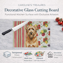 Load image into Gallery viewer, Tawny Briard Vegetables Glass Cutting Board
