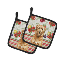 Load image into Gallery viewer, Tawny Briard Vegetables Pair of Pot Holders