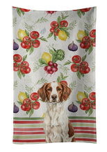 Load image into Gallery viewer, Liver and White Brittany Vegetables Kitchen Towel