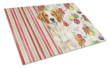 Load image into Gallery viewer, Orange and White Brittany Vegetables Glass Cutting Board