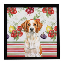 Load image into Gallery viewer, Orange and White Brittany Vegetables Framed Metal Print