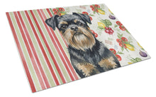 Load image into Gallery viewer, Black and Tan Brussels Griffon Vegetables Glass Cutting Board