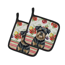 Load image into Gallery viewer, Black and Tan Brussels Griffon Vegetables Pair of Pot Holders
