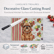 Load image into Gallery viewer, Red Brussels Griffon Vegetables Glass Cutting Board