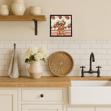 Load image into Gallery viewer, Red Brussels Griffon Vegetables Framed Metal Print