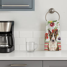Load image into Gallery viewer, Brindle and White Bull Terrier Vegetables Kitchen Towel
