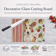 Load image into Gallery viewer, Fawn and White Bull Terrier Vegetables Glass Cutting Board