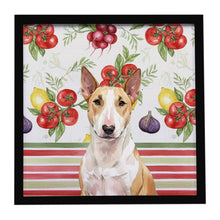 Load image into Gallery viewer, Fawn and White Bull Terrier Vegetables Framed Metal Print