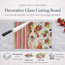 Load image into Gallery viewer, Red and White Bull Terrier Vegetables Glass Cutting Board