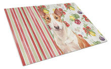 Load image into Gallery viewer, Red and White Bull Terrier Vegetables Glass Cutting Board