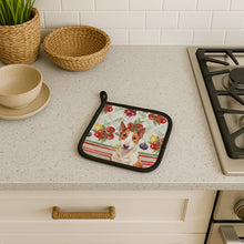 Load image into Gallery viewer, Red and White Bull Terrier Vegetables Pair of Pot Holders