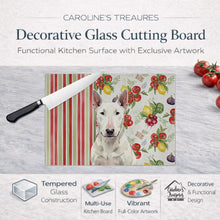 Load image into Gallery viewer, White Bull Terrier Vegetables Glass Cutting Board