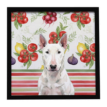 Load image into Gallery viewer, White Bull Terrier Vegetables Framed Metal Print
