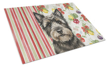 Load image into Gallery viewer, Black Cairn Terrier Vegetables Glass Cutting Board
