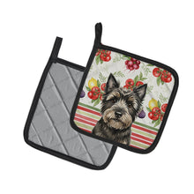 Load image into Gallery viewer, Black Cairn Terrier Vegetables Pair of Pot Holders