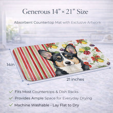 Load image into Gallery viewer, Black and White Cardigan Welsh Corgi Vegetables Dish Drying Mat