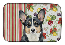 Load image into Gallery viewer, Black and White Cardigan Welsh Corgi Vegetables Dish Drying Mat