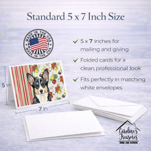 Load image into Gallery viewer, Black and White Cardigan Welsh Corgi Vegetables Greeting Cards Pack of 8