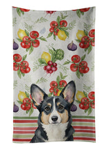 Load image into Gallery viewer, Black and White Cardigan Welsh Corgi Vegetables Kitchen Towel