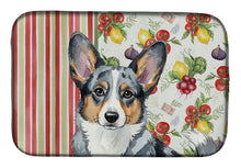 Load image into Gallery viewer, Blue Merle Cardigan Welsh Corgi Vegetables Dish Drying Mat