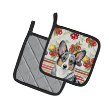 Load image into Gallery viewer, Blue Merle Cardigan Welsh Corgi Vegetables Pair of Pot Holders