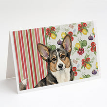 Load image into Gallery viewer, Brindle Cardigan Welsh Corgi Vegetables Greeting Cards Pack of 8