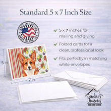Load image into Gallery viewer, Red Cardigan Welsh Corgi Vegetables Greeting Cards Pack of 8