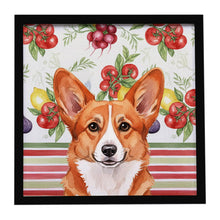 Load image into Gallery viewer, Red Cardigan Welsh Corgi Vegetables Framed Metal Print