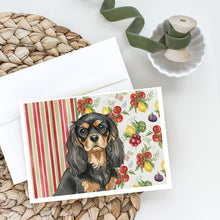 Load image into Gallery viewer, Black and Tan Cavalier Spaniel Vegetables Greeting Cards Pack of 8