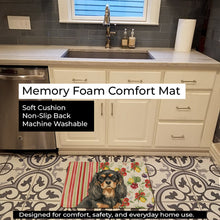 Load image into Gallery viewer, Black and Tan Cavalier Spaniel Vegetables Memory Foam Kitchen Mat