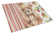 Load image into Gallery viewer, Ruby Cavalier Spaniel Vegetables Glass Cutting Board
