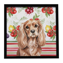 Load image into Gallery viewer, Ruby Cavalier Spaniel Vegetables Framed Metal Print