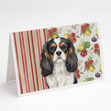 Load image into Gallery viewer, Tricolor Cavalier Spaniel Vegetables Greeting Cards Pack of 8