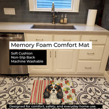 Load image into Gallery viewer, Tricolor Cavalier Spaniel Vegetables Memory Foam Kitchen Mat