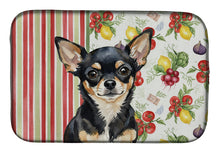 Load image into Gallery viewer, Black and Tan Chihuahua Vegetables Dish Drying Mat