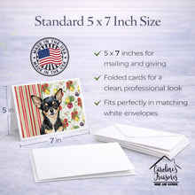 Load image into Gallery viewer, Black and Tan Chihuahua Vegetables Greeting Cards Pack of 8