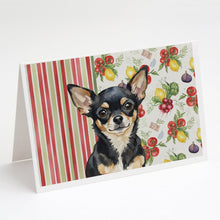 Load image into Gallery viewer, Black and Tan Chihuahua Vegetables Greeting Cards Pack of 8
