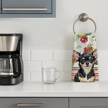 Load image into Gallery viewer, Black and Tan Chihuahua Vegetables Kitchen Towel