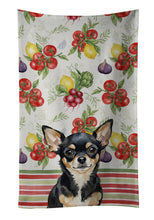 Load image into Gallery viewer, Black and Tan Chihuahua Vegetables Kitchen Towel