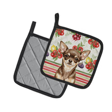 Load image into Gallery viewer, Chocolate Chihuahua Vegetables Pair of Pot Holders