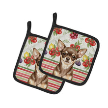 Load image into Gallery viewer, Chocolate Chihuahua Vegetables Pair of Pot Holders