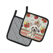 Load image into Gallery viewer, Hairless Mottled Pattern Chinese Crested Vegetables Pair of Pot Holders